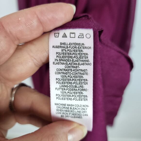 Dress The Population Fit & Flare Cocktail Dress Size XS Magenta Pleated Chiffon - Picture 10 of 12